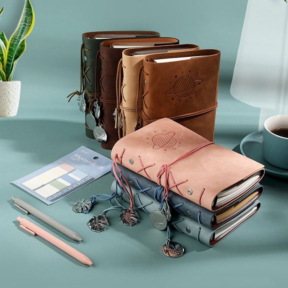 MMLUCK Personalized Gift Best Selling Replaceable Blank Paper Classic Retro Style Vintage Notebook Rope Tying Notebook Leather Diary Book Notepad Sketchbook