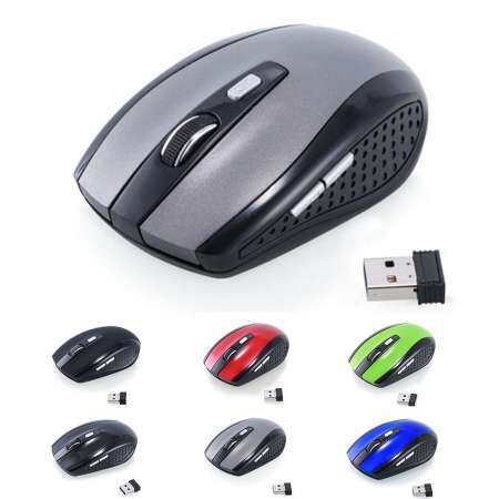 เมาส์ไร้สายไร้สายเครื่องรับยูเอสบี PC 2.4 GHz Optical ชุดเกมหนู 800 dpi/1200 dpi/1600 dpi
