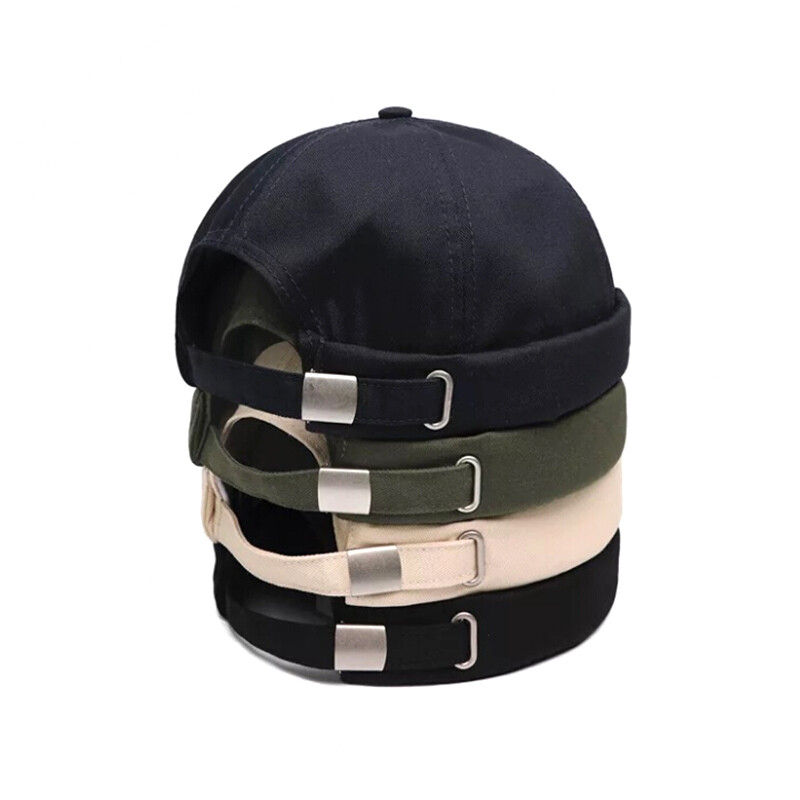 【shuangmeng】Vintage Brimless Cotton Baseball Snapback Caps Hip Hop Skull Hats Adjustable