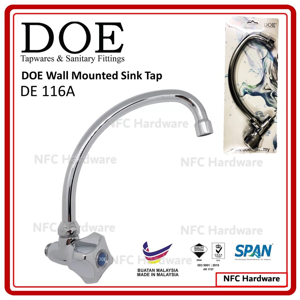DOE DE 116A Wall Mounted Sink Tap Arrowline Handle Lazada