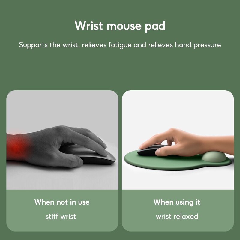 Tbtic đệm cổ tay cầm chuột trò chơi hỗ trợ nghỉ ngơi Ergonomic thoải mái Silicone không trượt mềm mại cho máy tính máy tính xách tay máy tính bảng