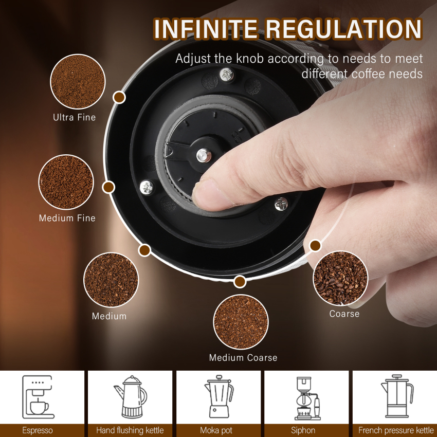 Electric Coffee Grinders with Ceramic Cone Grinder Coffee Bean Grinder Electric with Adjustable Coarseness, Portable Rechargeable Coffee Grinder 30g Capacity for Coffee Beans
