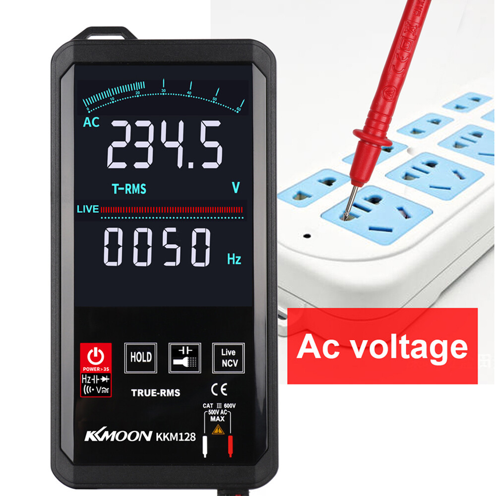 Màn Hình Màu Cảm Ứng KKmoon 4.7 Inch Hoàn Toàn Mới Đồng Hồ Vạn Năng Siêu Mỏng Tần Số Điện Áp Điện Dung Đồng Hồ Đo 6000 Đếm Hiển Thị Với Đèn Nền Đèn Pin Giữ Dữ Liệu Tự Động Tắt Chức Năng