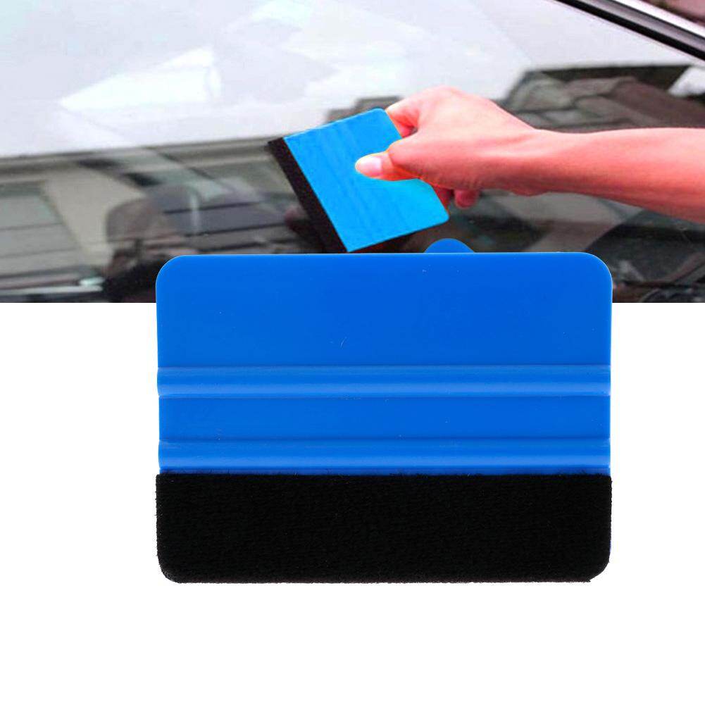 Janedream 1Pcs Car Vinyl Film Wrapping Scraper Tool Blue Squeegee Felt Edge Stickers