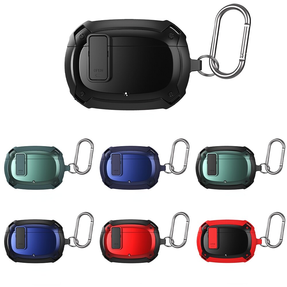 Armor Switch Earphone Case for Beats Studio Buds Shockproof Protective Shell for Beats Studio Buds Anti-drop Cover With Hook Keychain