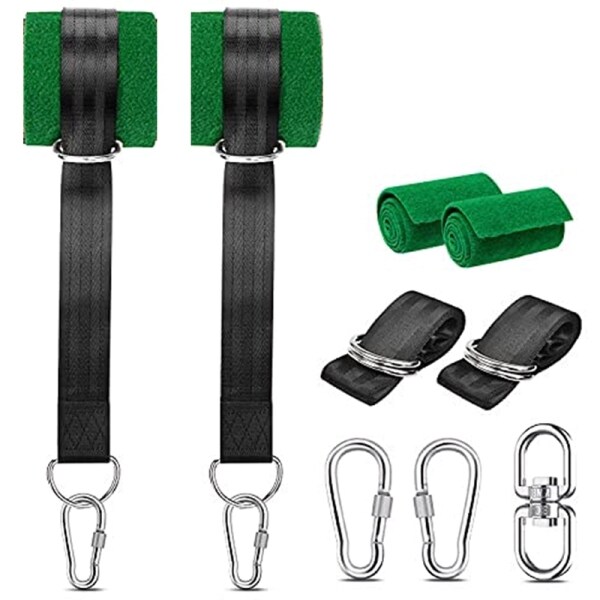 Swing Attachment Holds Attachment Swing Suspension Strap Kit with 2 Carabiners and D-Rings with 2 Tree Protection Pads
