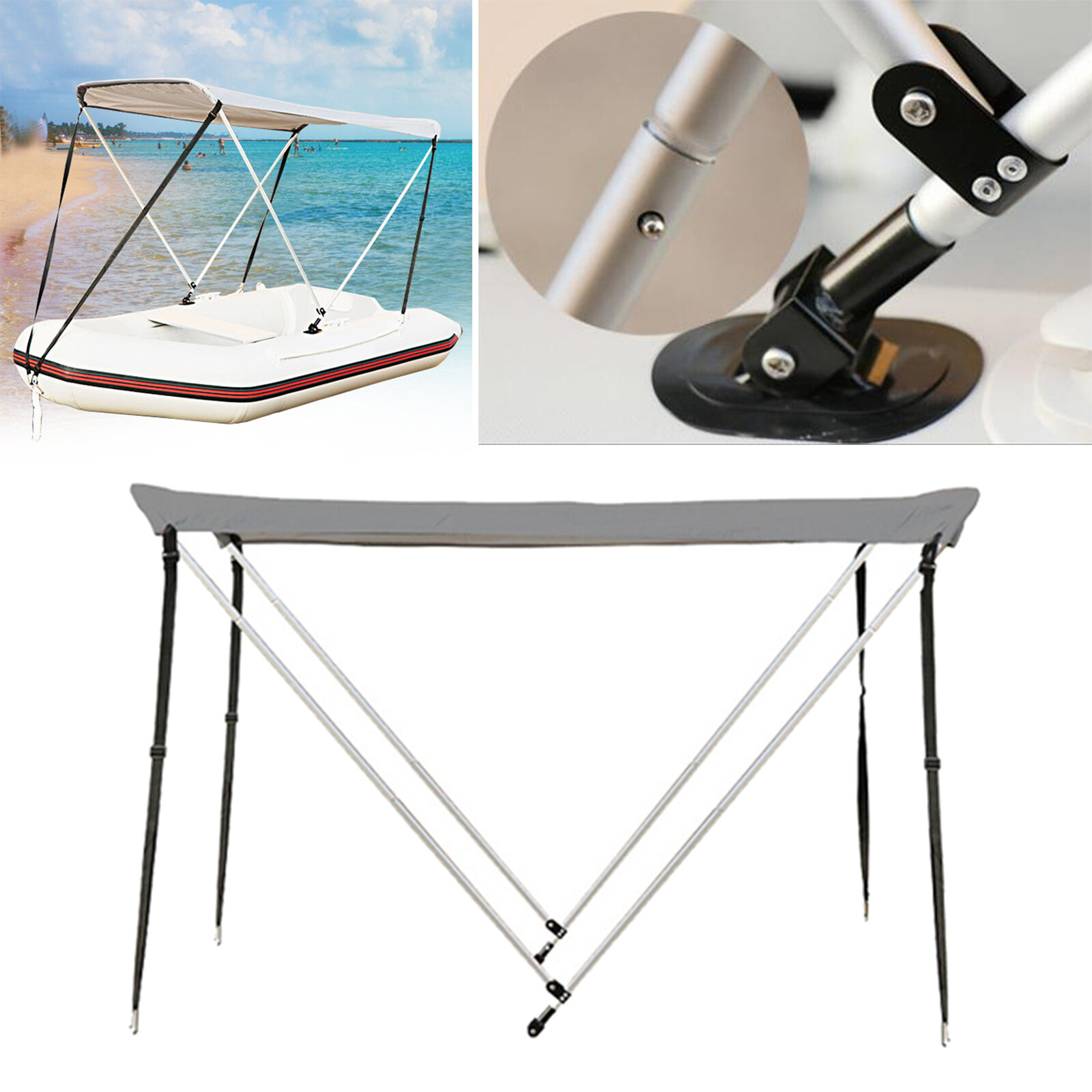 Flameer Inflatable Boat Canopy Bimini Top Kayak Dinghy Canoe Sun Shade Umbrella Lazada.co.th