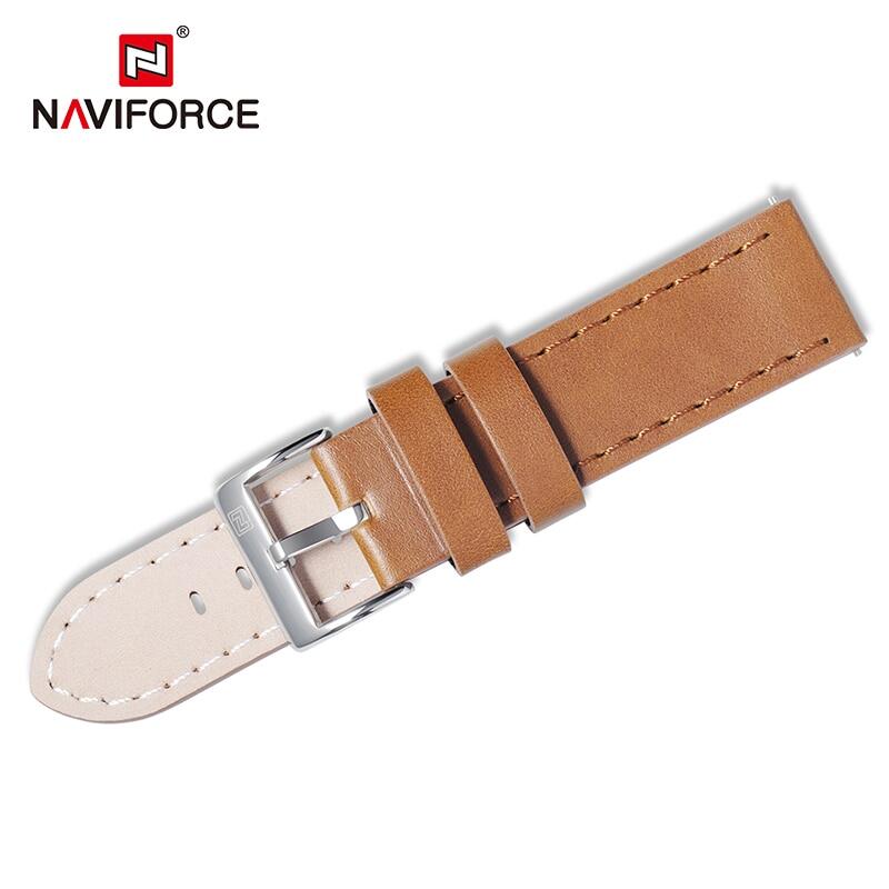 NAVIFORCE Casual PU Leather Watchbands Dark Brown Black Blue Men Women