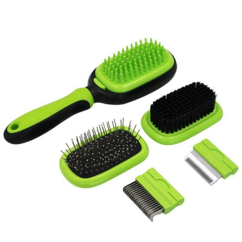 Vật Nuôi Làm Sạch Bàn Chải Làm Đẹp Đặt Thép Không Gỉ Hôn Comb Bath Massage Brushes Mèo Chó Air Cushion Combs