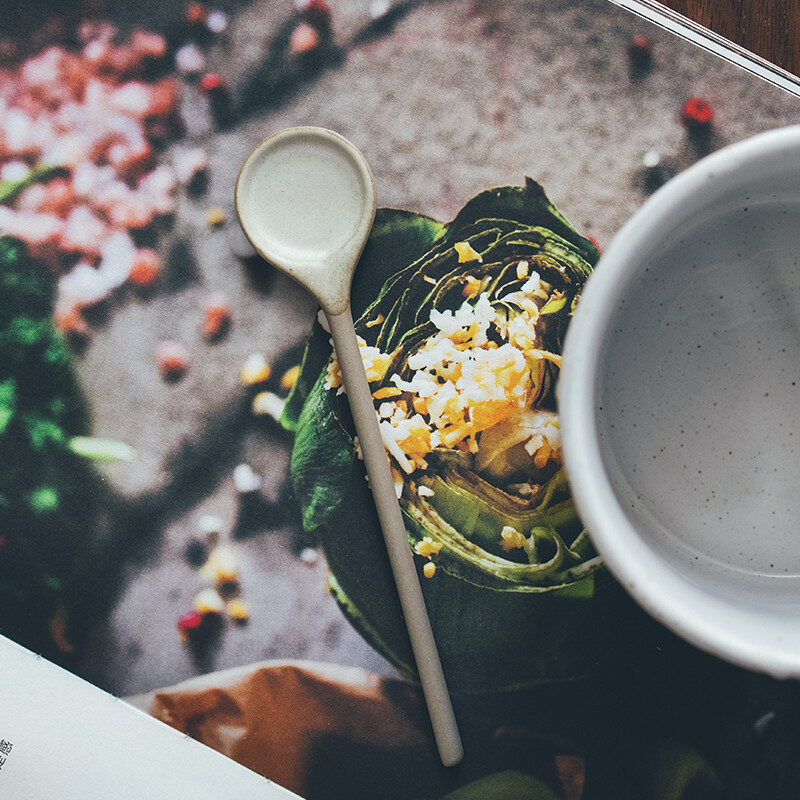 OMK Japanese Style Handmade Ceramic coffee spoon