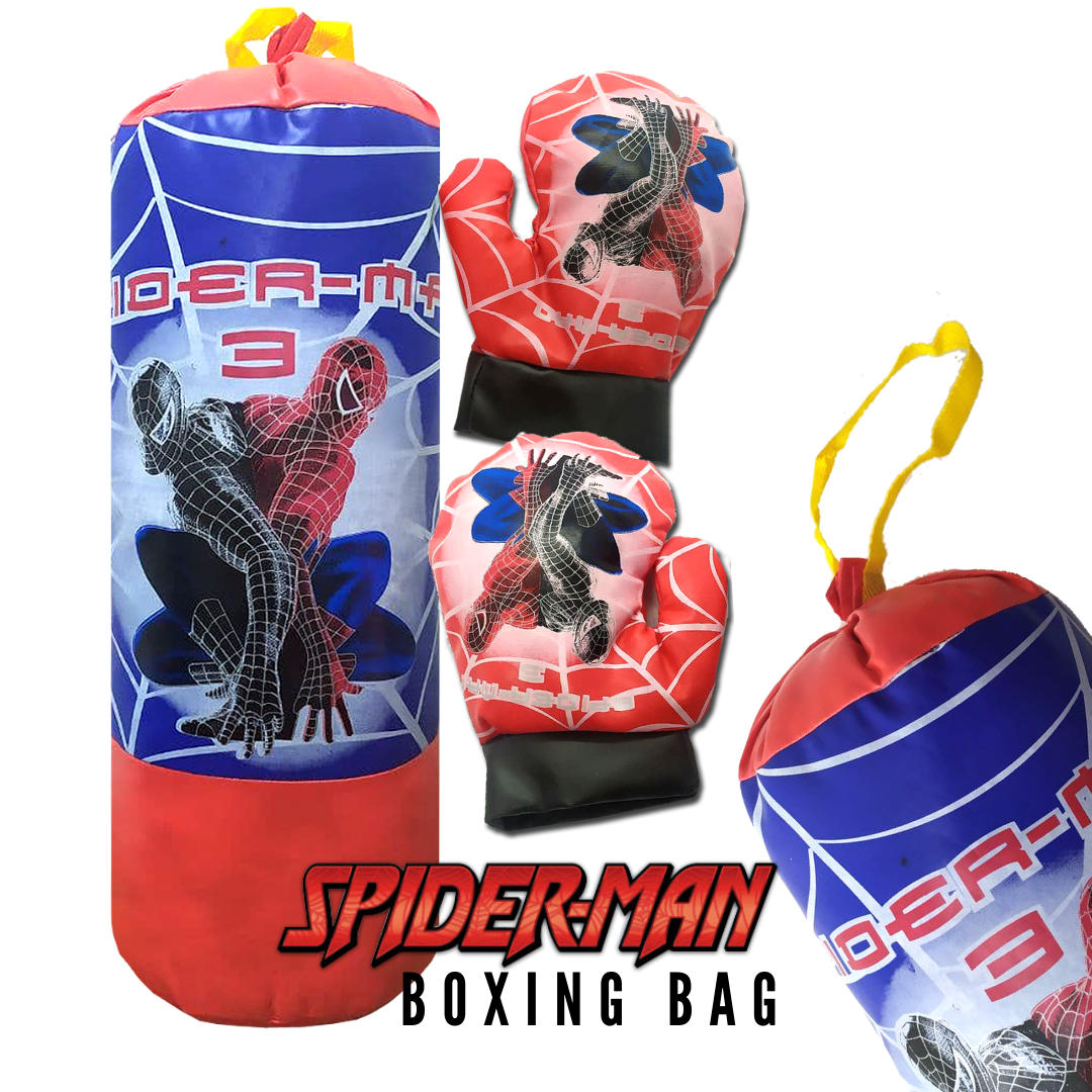 Spiderman Boxing Punching Bag Set For Children/Kids With Boxing Gloves