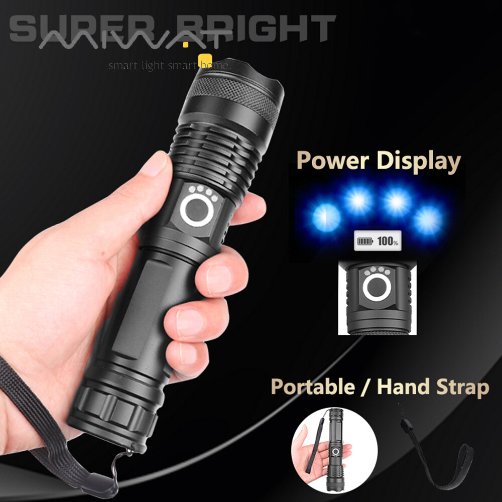 MIWAT LED Flashlight 1500LM Zoomable 5 Modes Powerful LED Super Bright Torch Waterproof Handheld Tactical Flashlight Camping Light