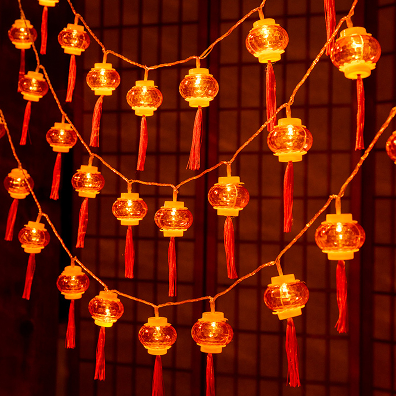 โคมไฟ LED สีแดงไฟประดับสำหรับตรุษจีนโคมไฟสำหรับตกแต่งในสวนงานแต่งงานที่บ้านเทศกาลปีใหม่2024