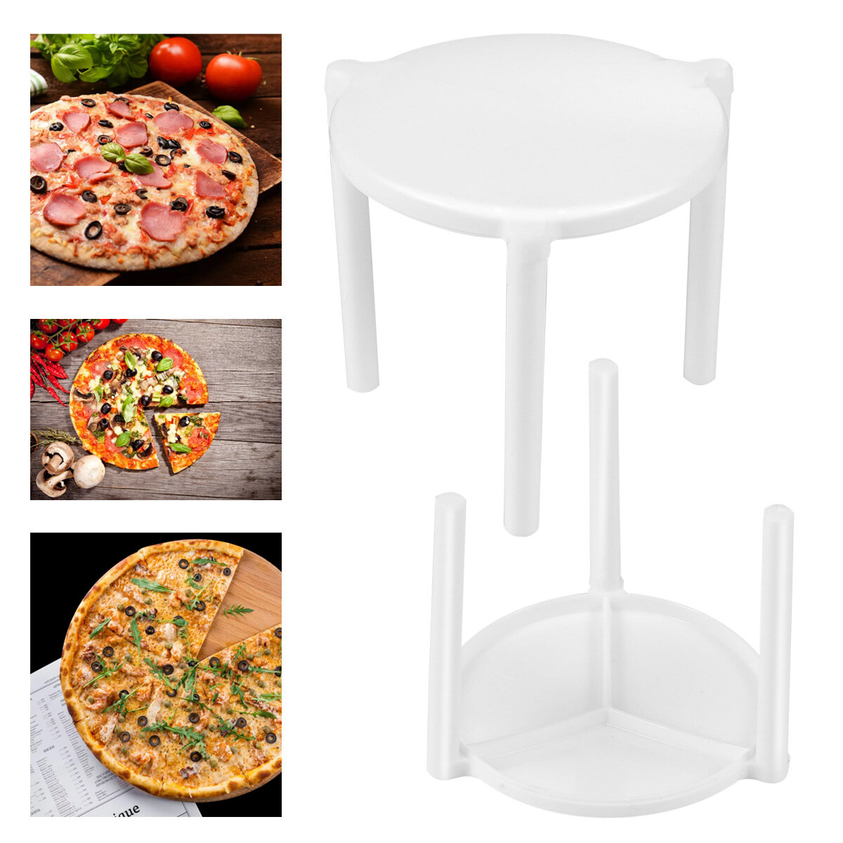 Chaoshihui 100pcs Pizza Saver Stand White Plastic Tripod Stack for Restaurant Container