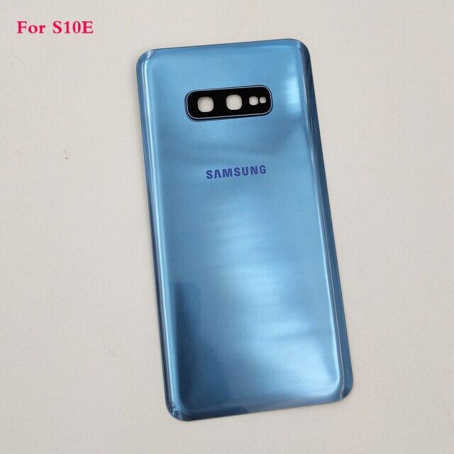 กระจกด้านหลังของแท้สำหรับ Samsung Galaxy S10 S10 Plus S10 S10e ฝาครอบแบตเตอรี่ด้านหลังแผงประตู 3987