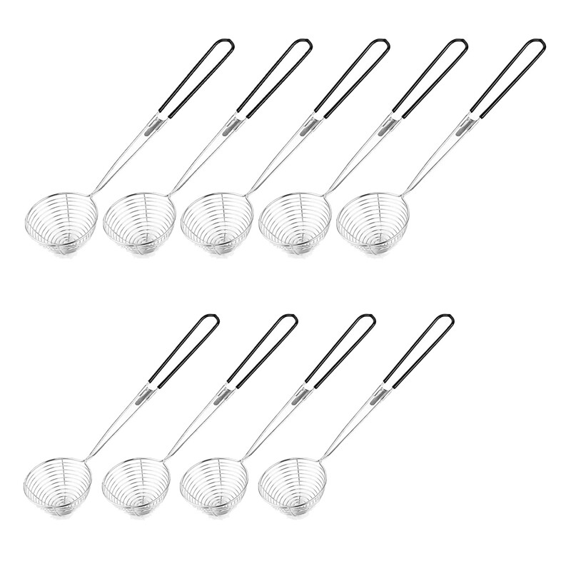 9 Pieces Stainless Steel Colander Sieve,Wire Skimmer Spoon with Handle