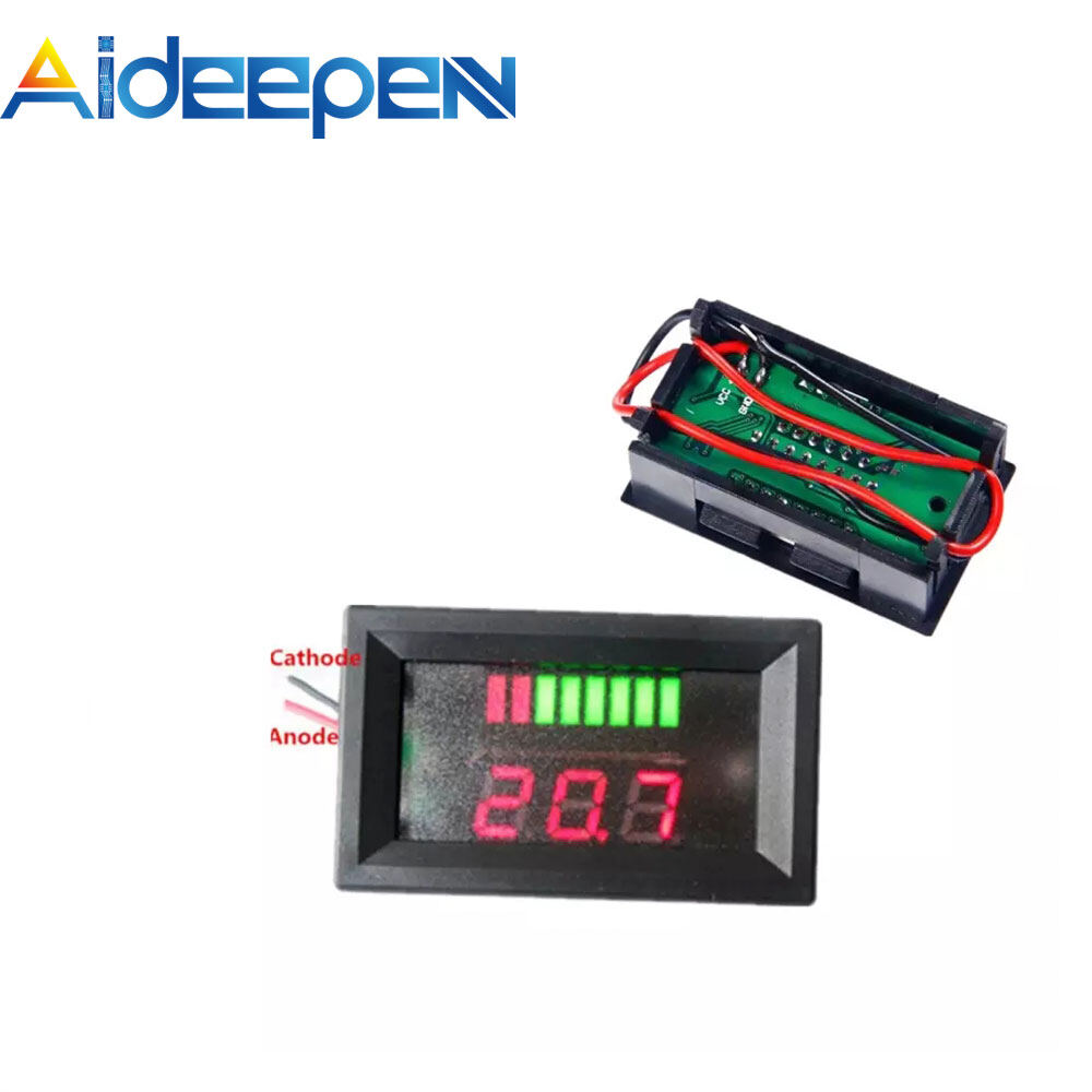 Original Aideepen 12V ACID Lead Battery Capacity Indicator Voltmeter Charge Power Level LED Tester