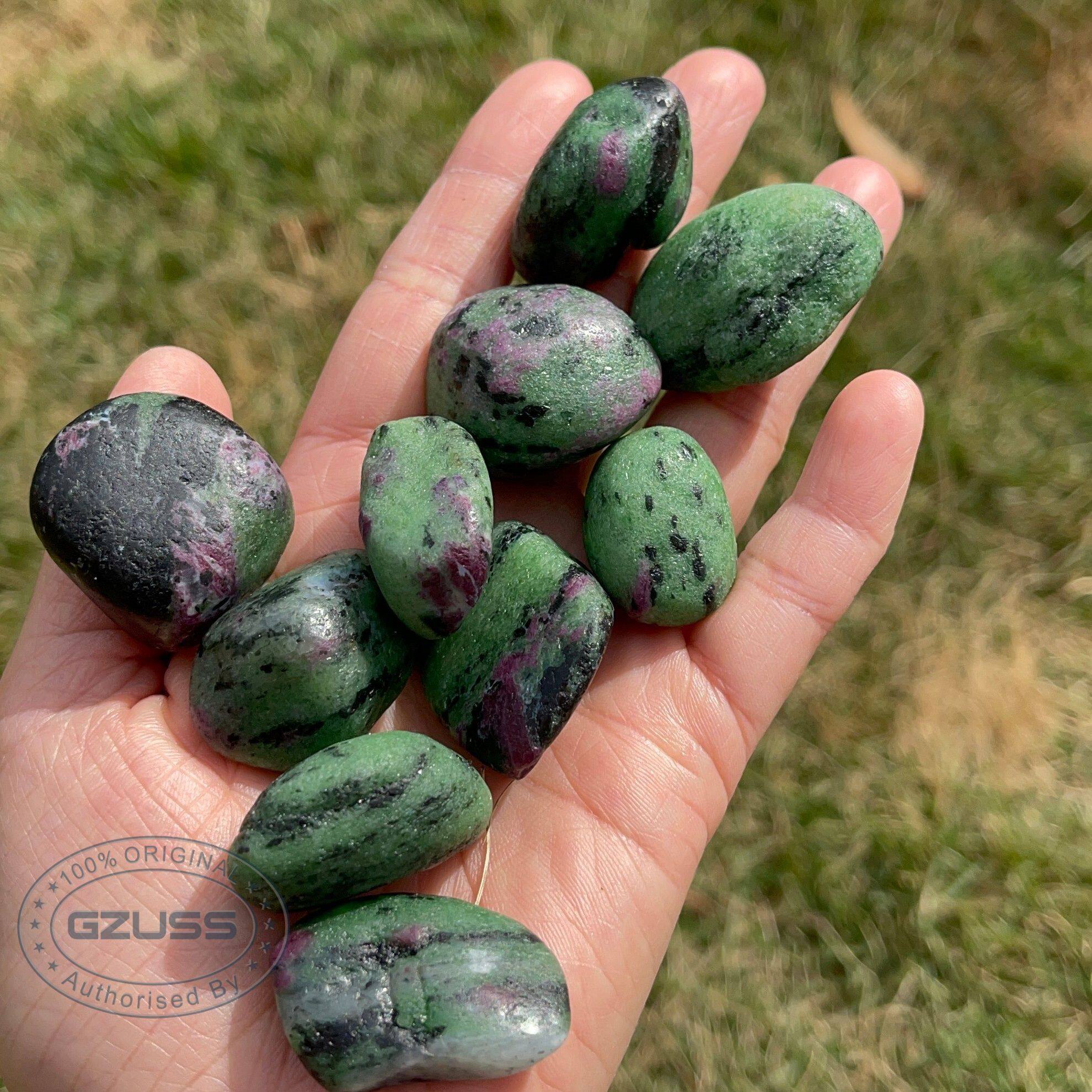 Ruby Zoisite - Ruby In Zoisite - Anyolite - Ruby Zoisite Tumbled Stones - Healing Crystals and Stones - Ruby Stone - Heart Chakra Crystals