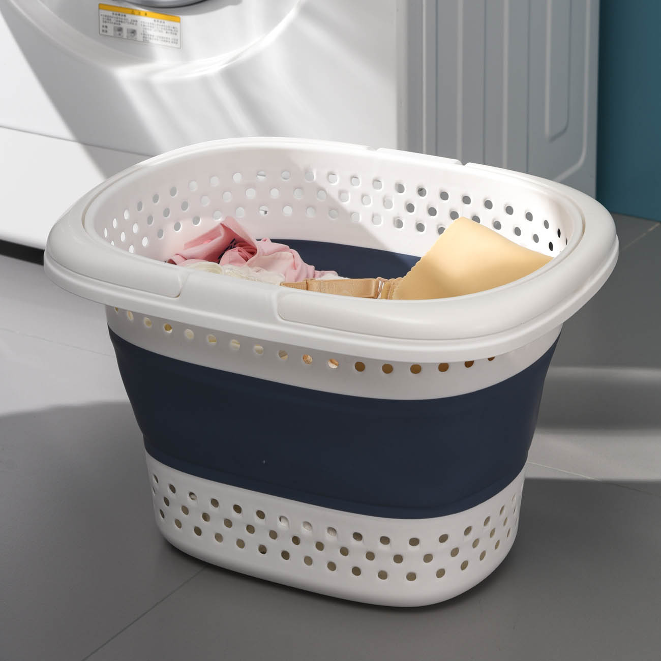 CNMF Collapsible Foldable Laundry Backet with Handle Clothes Storage Basket Container Organizer Hamper Space Saving