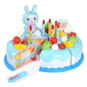Happmb 37 Pcsset Children Kids Toy Role Play Simulation Birthday Cake Cutting Cute Christmas Gift