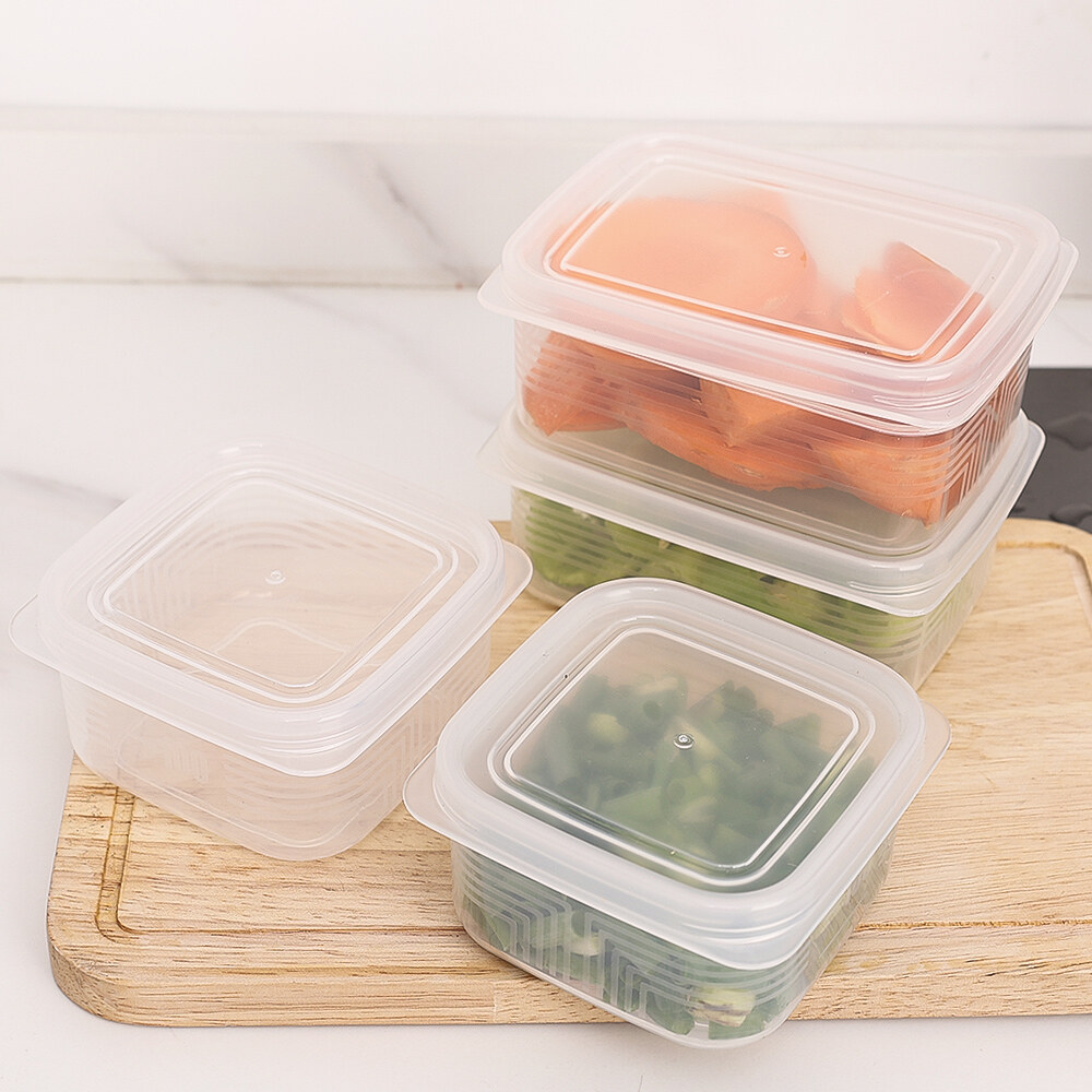 Polocat Food Container Stackable Freezer Organizer Freezer Layer Storage Box Refrigerator Kitchen Finishing Plastic Crisper
