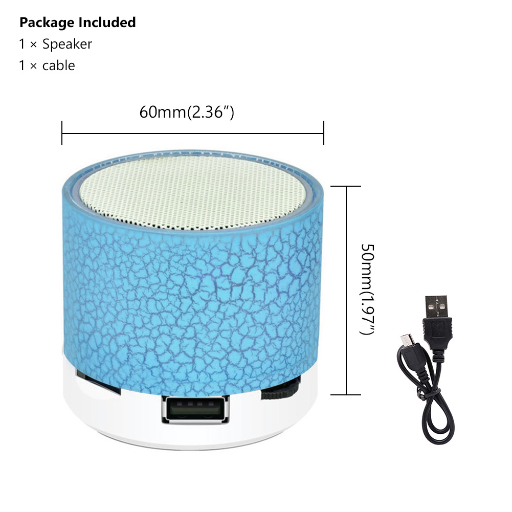 VAORLO Portable S10 Cracks Mini Bluetooth Wireless Speaker With LED Lights Support USB / TF / BLUETOOTH