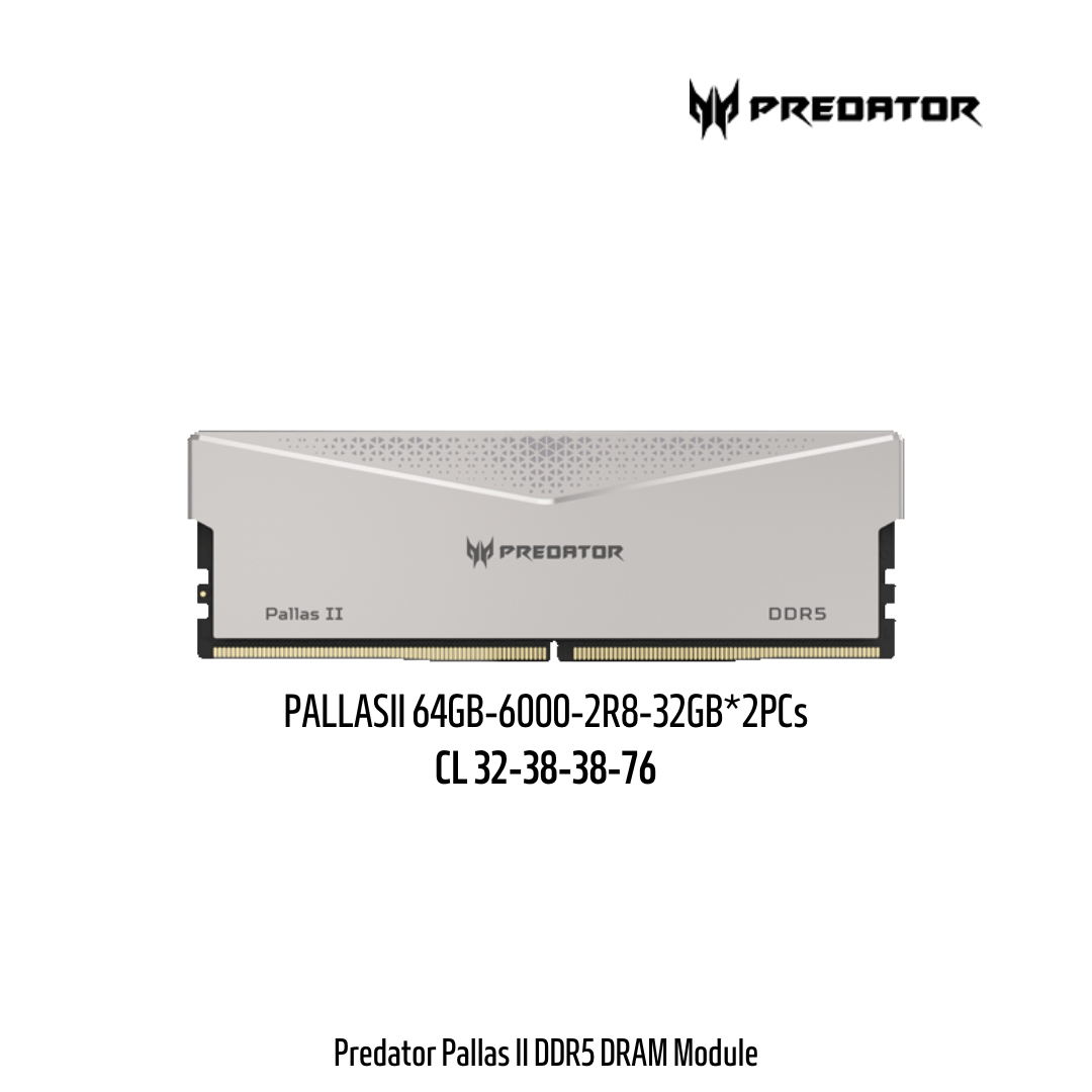 新品　Acer Predator Pallas II DDR5 64GB Gaming RAM Acer Predator Pallas II DDR5 RAM 64GB (32GBx2) 6400MHz