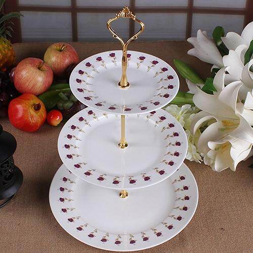 Goodbro 3-Tier Wedding Birthday Party Cake Plate Stand Sweets Tray Cupcake Display Tower