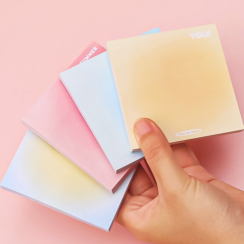 50 Tờ Giấy Ghi Chú Màu Gradient Đơn Giản Giấy Ghi Chú Trắng Nhỏ Dễ Thương