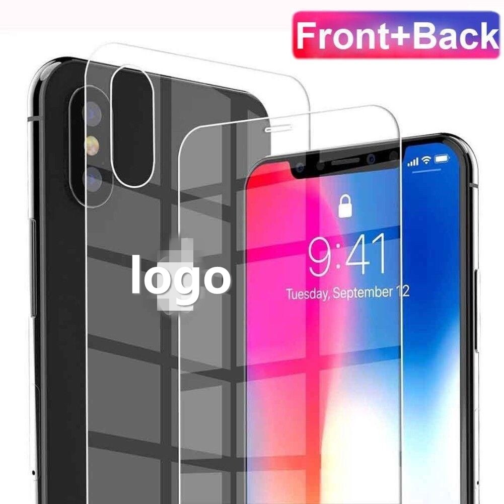 [SONGFUL] compatible with iPhone Xs Xs Max XR 7 8 Plus Front+Back Tempered Glass Screen Protectors
