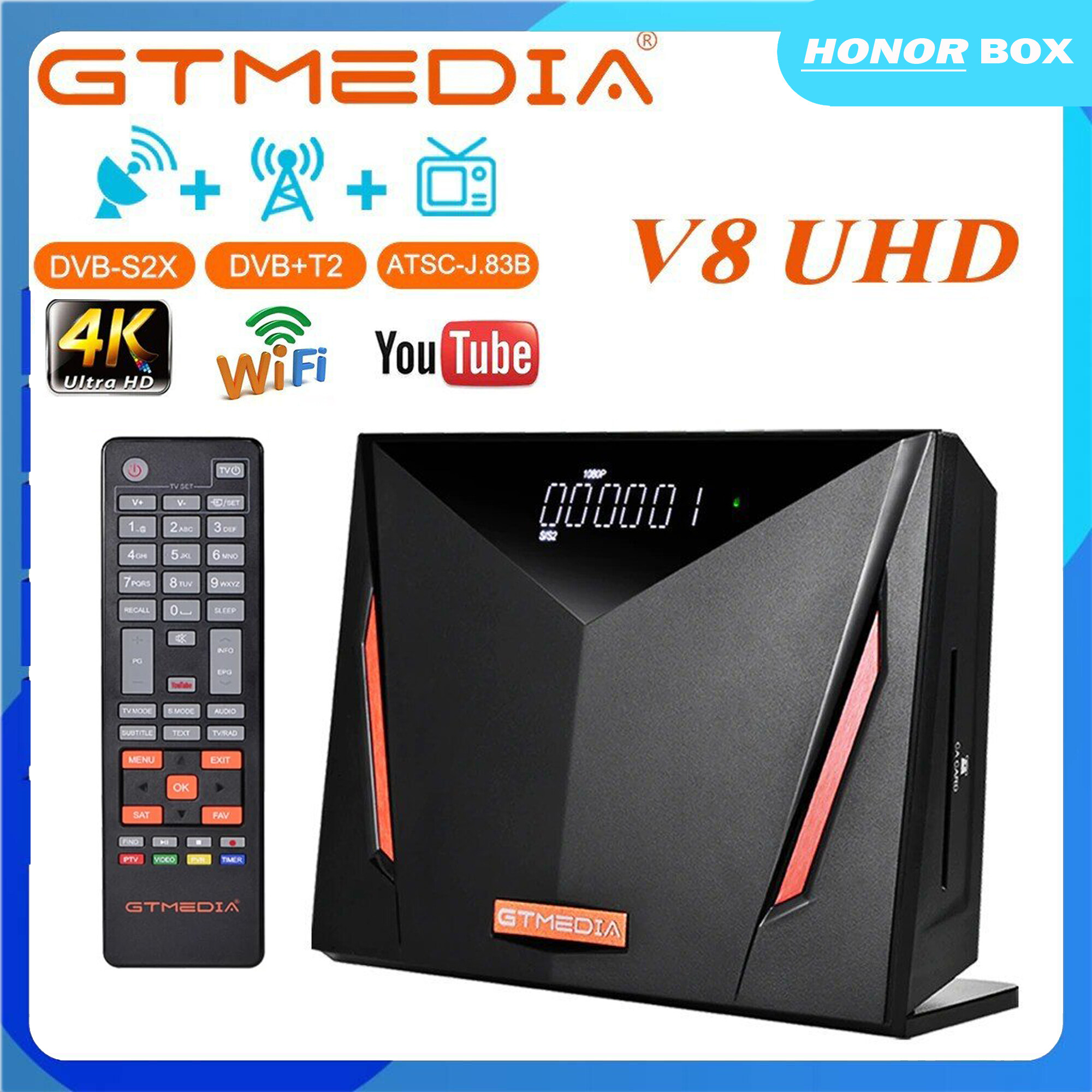 GTmedia V8 UHD Satellite Receiver DVB-S/S2/S2X + T/T2/Cable/ATSC-C ...