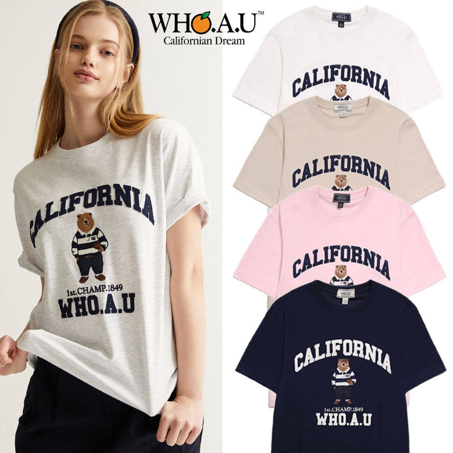 【WHO.A.U】Steve Patch Short Sleeve T-shirt WHO.A.U - Steve Patch Short Sleeve T-shirt_WHRAE2353U