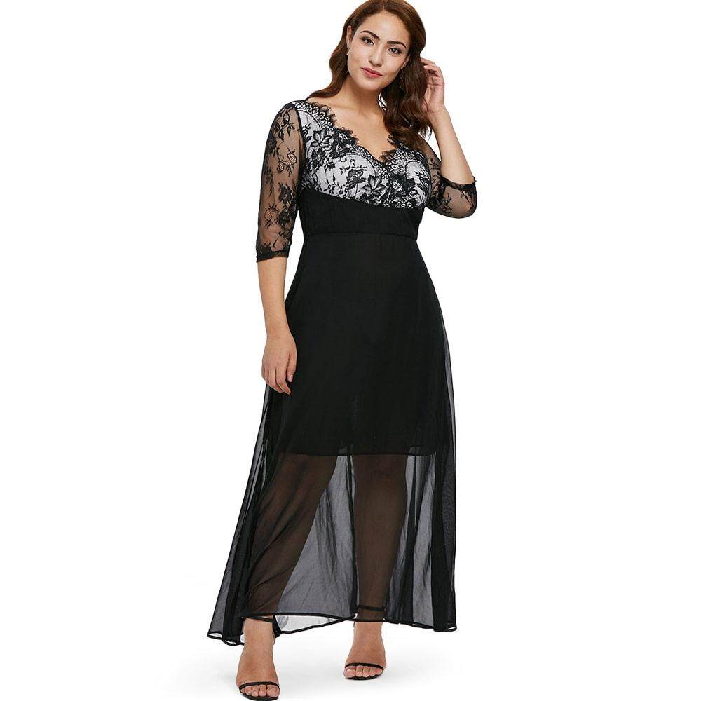 lace gown styles for plus size