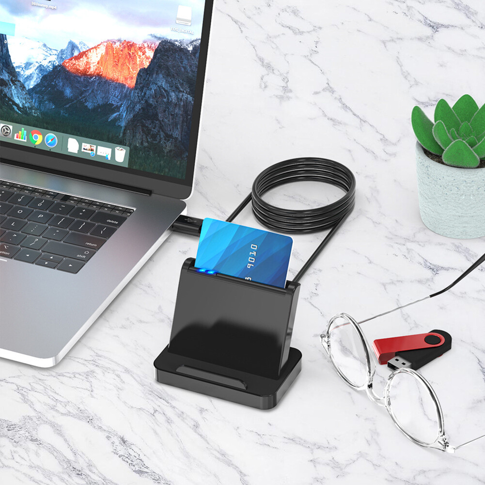 SCR816 USB Smart ID IC SIM CAC Card Reader for Windows 10 8 7 Max OS Linux