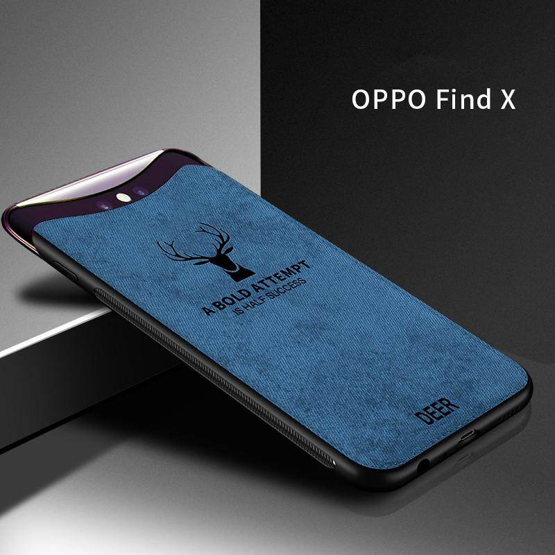 Zeallion Phone Case For [OPPO Realme V11 V13 V15] Vintage Deer Soft Canvas Weaving Elk Pattern Back Case