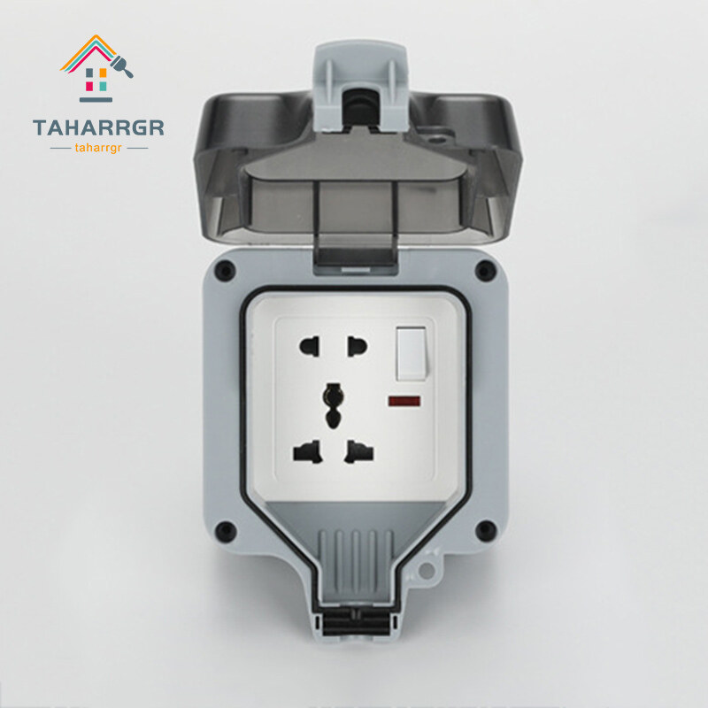 Outdoor Waterproof Socket IP66 Rainstorm-proof Charging Socket Rainproof Splash-proof Outdoor Power Outlet
