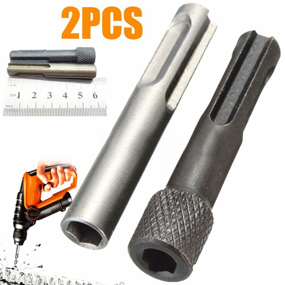 2pcs SDS To 1/4 Inch Hex Shank Drill Bit Adaptor Magnetic Socket Driver Conversion Tool