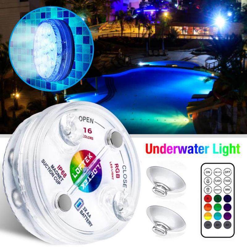 Viugreum Đèn LED Không Thấm Nước Điều Khiển Từ Xa Chìm Được Dưới Nước Ánh Sáng Với Giác Hút AO Đèn Hồ Bơi