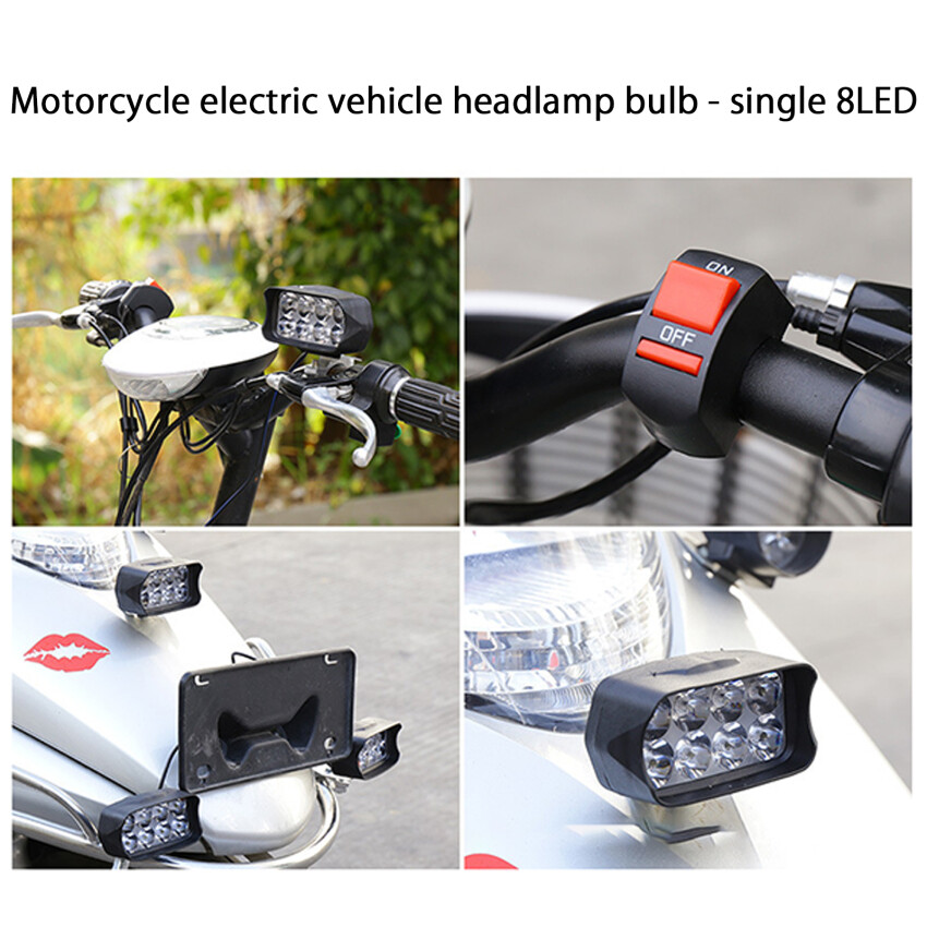 1 Chiếc Đèn LED 8 Bóng Siêu Sáng Cho Xe Hơi Xe Máy Đèn Pha Đèn Pha