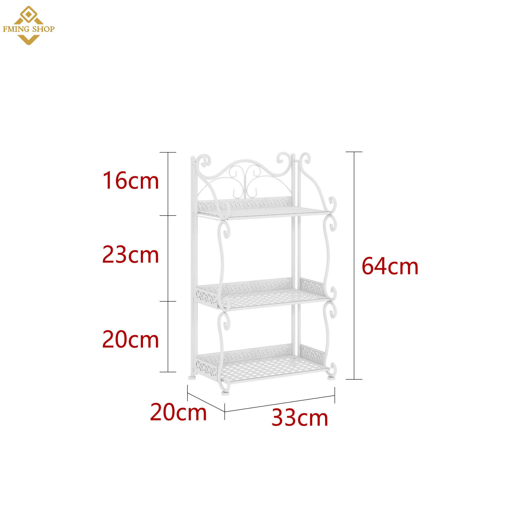 3/4 Layer Gold Bathroom Shelf Floorstanding Kitchen Metal Storage Rack
