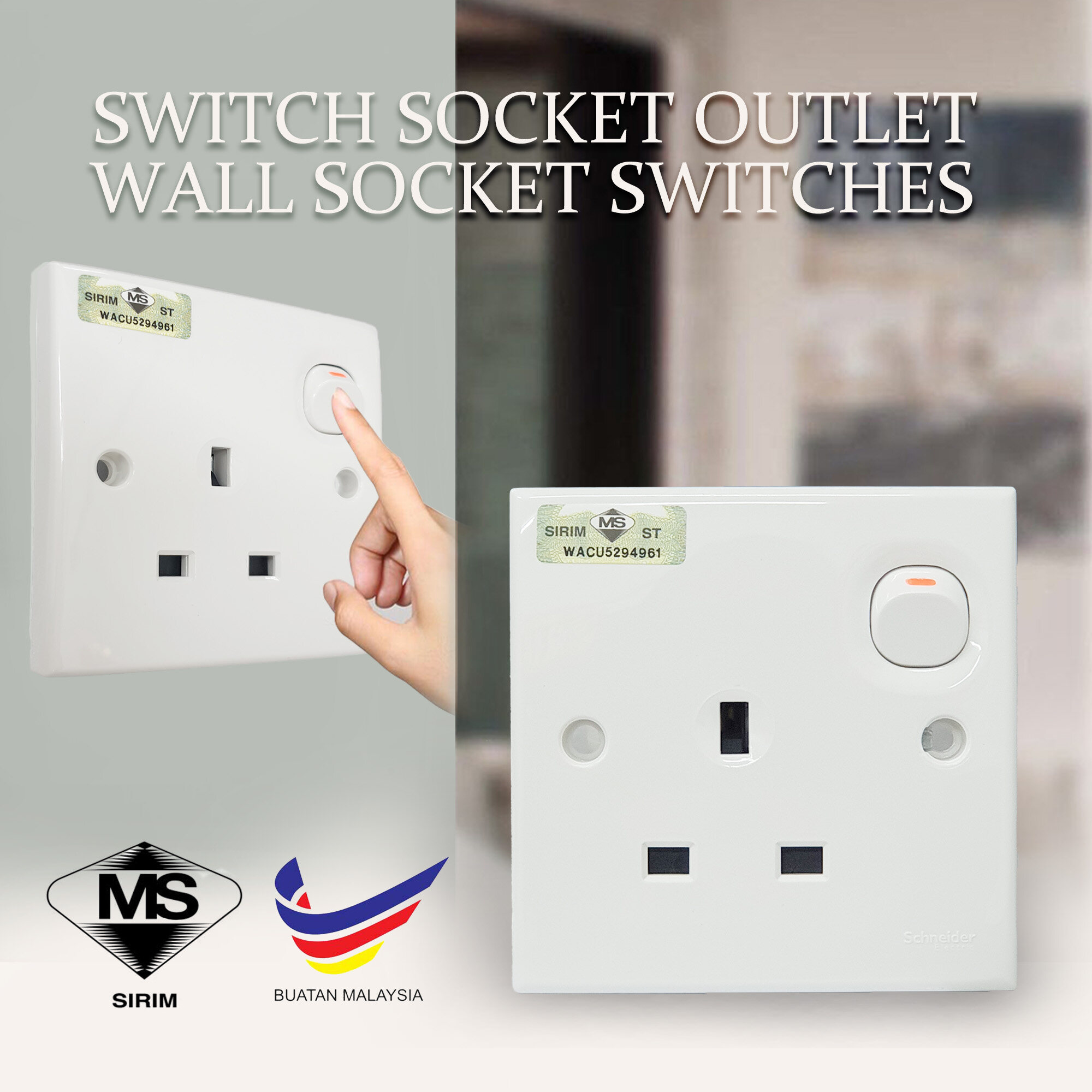 UMS 13A SWITCH SOCKET OUTLET / WALL SOCKET SWITCHES SIRIM APPROVED 1W GANG 1 WAY SINGLE POLE