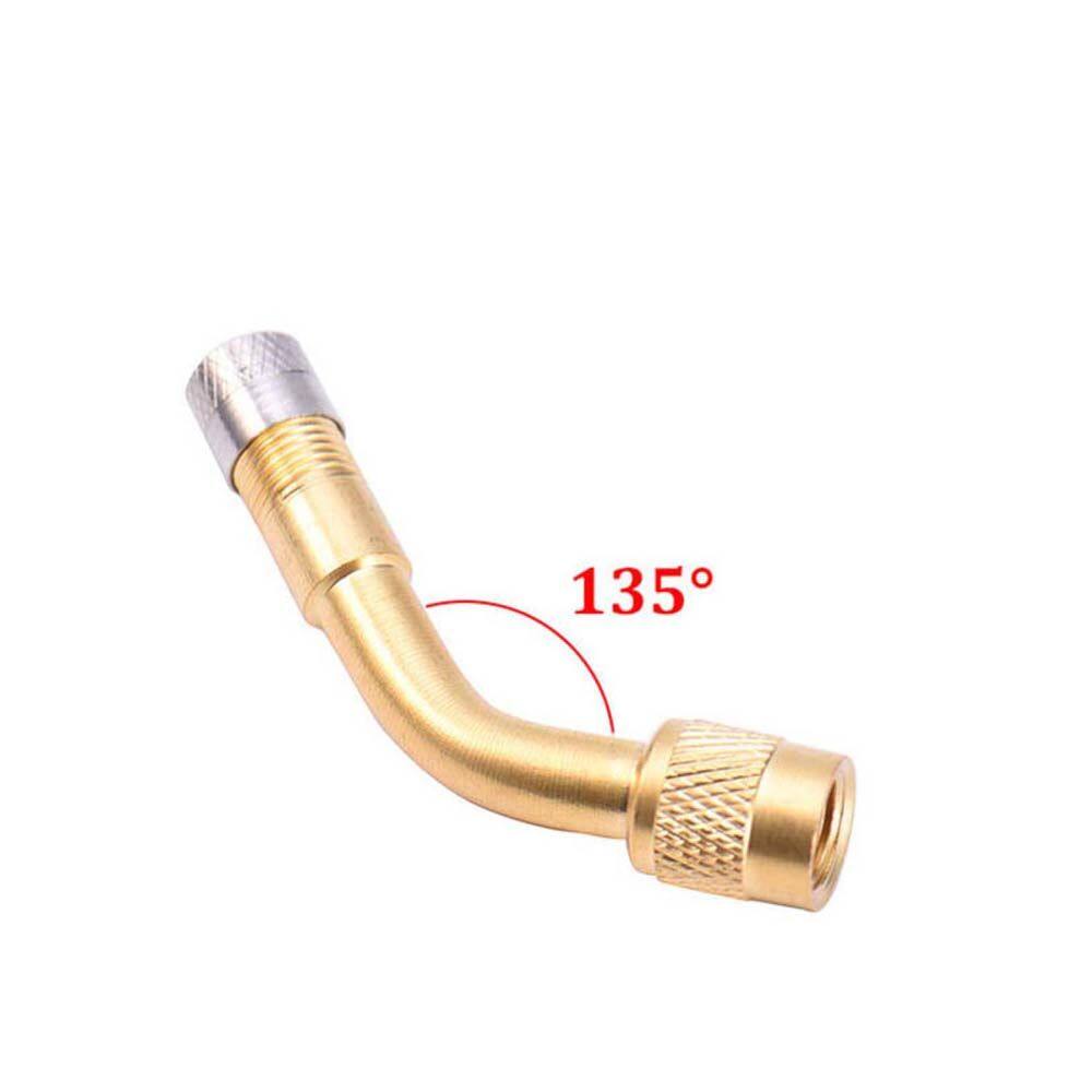 FSFDS Copper Brass Truck Automobiles Tool Inflatable Nozzle 45 90 135 Degree Angle Bent Valve Adapter Extension Tube Inflation Valve Stems Tyre Tube Valve Extension Adapter