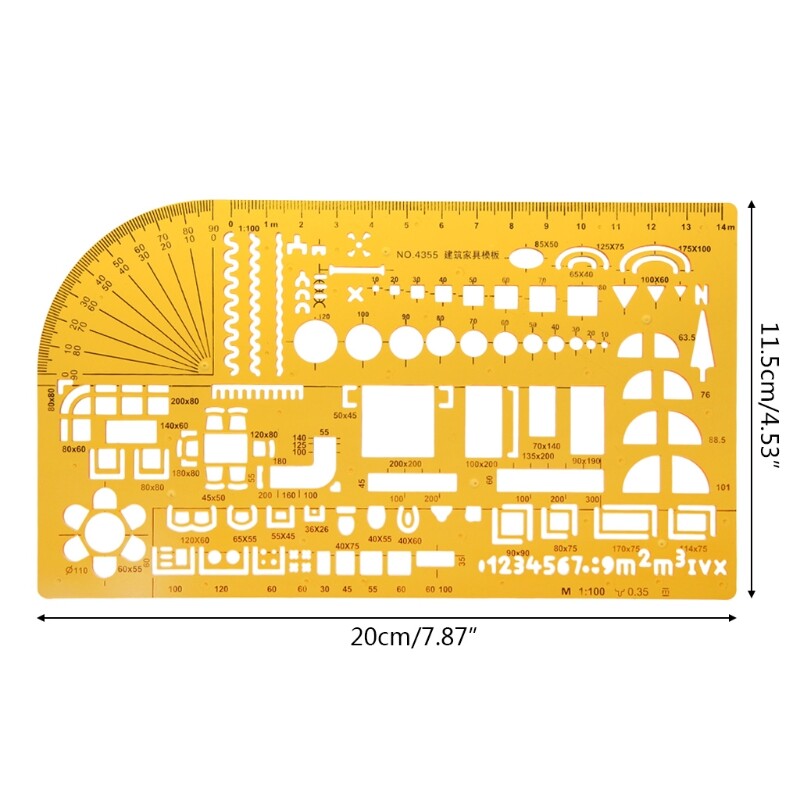 Hot Professional Universal Furniture Construction Architect Template Ruler 1:100