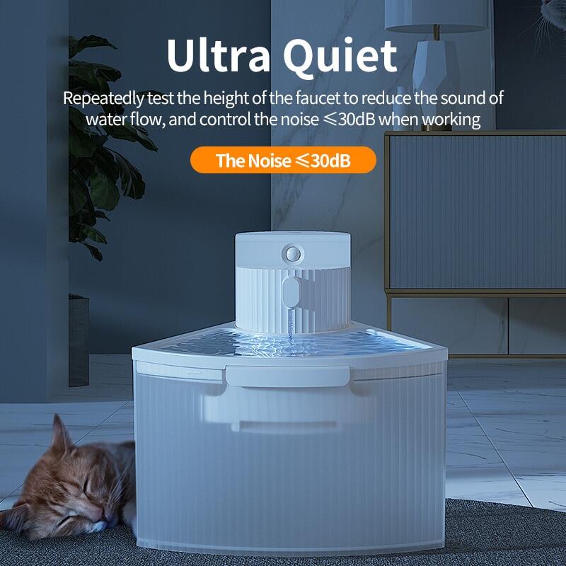 ROJECO Wireless Cat Water Fountain Automatic Sensor Drinking Fountain