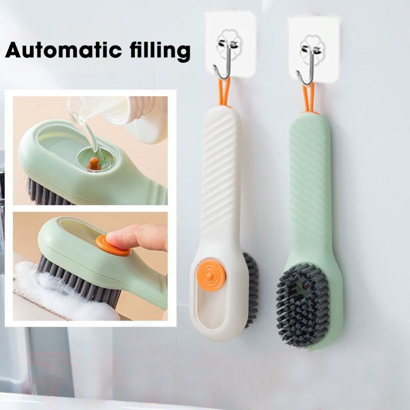 Long Handle Controllable Liquid Shoe Brush Automatic Drainage Deep Cleaning Soft Hair Washing Brush Household Cleaning Tool