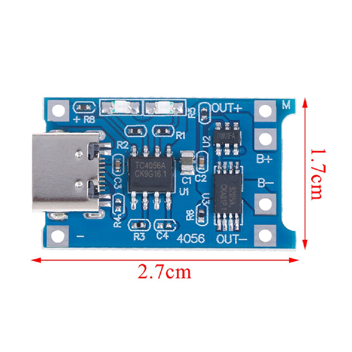 Mạch Sạc Pin Lithium 4.2V TP4056 1A Cổng TYPE-C
