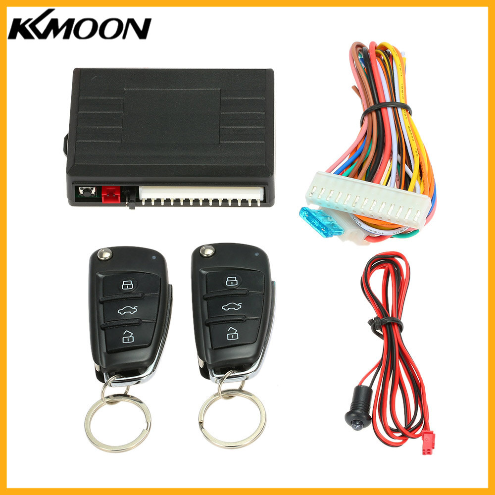 Universal Car Door Lock Keyless Entry with Trunk Release Button Remote Central Locking Kit for Audi Style