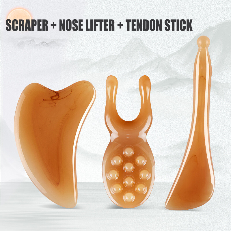 Gua Sha Facial Tools Gua Sha Massage Tool Scraping Massage Board Portable Guasha Massager Kit,for Face/Back/Neck/Leg/Arm/Body