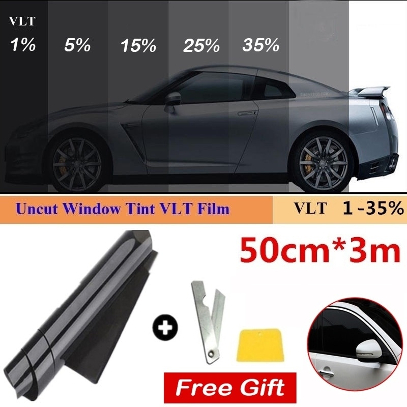 1 Roll 50cm X 3m 1 5 15 25 35 Percent Vlt Window Tint Film Glass Sticker Sun Shade Film For Car Uv Protector Foils Sticker Films Lazada Singapore