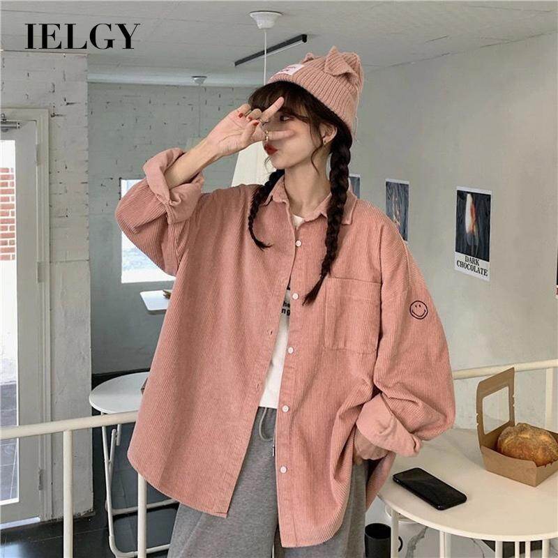 IELGY design sense jacket female Korean version loose Harajuku corduroy